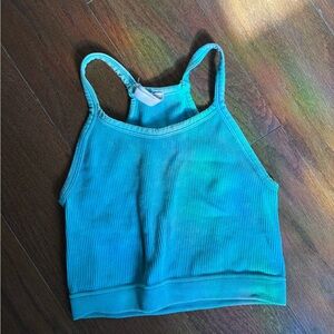Zenana Outfitters Teal Ribbed Tank Top